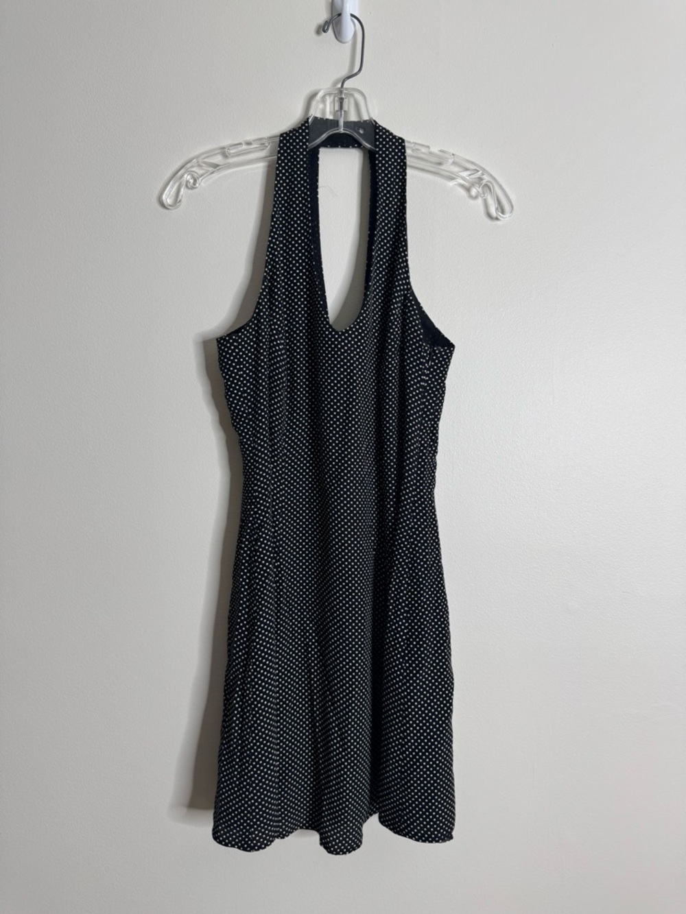 Laundry By Shelli Segal Vintage Black White Polka Dot Halter Dress 6